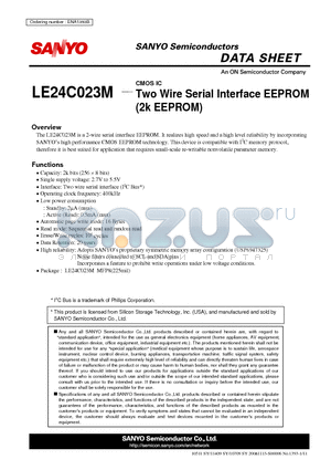 LE24C023M datasheet - Two Wire Serial Interface EEPROM (2k EEPROM)