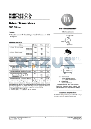 MMBTA55LT1G datasheet - Driver Transistors PNP Silicon