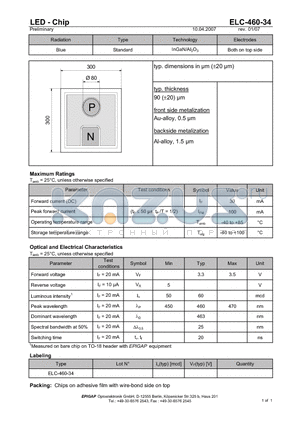 ELC-460-34 datasheet - LED - Chip