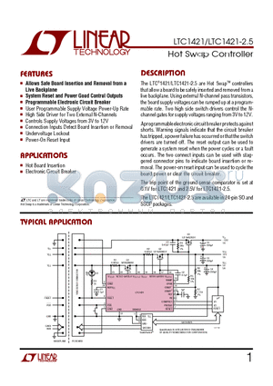 LTC1421-2.5CSW datasheet - Hot Swap Controller