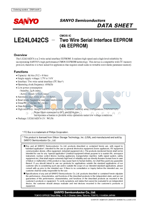 LE24L042CS_10 datasheet - Two Wire Serial Interface EEPROM (4k EEPROM)