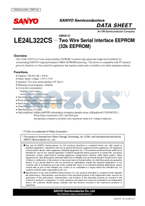 LE24L322CS datasheet - Two Wire Serial Interface EEPROM (32k EEPROM)