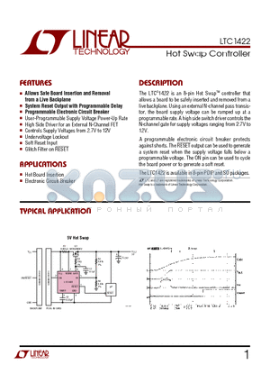 LTC1422IS8 datasheet - Hot Swap Controller