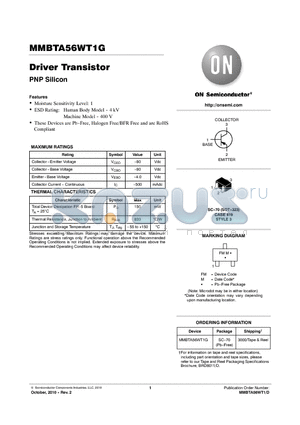 MMBTA56WT1G datasheet - Driver Transistor
