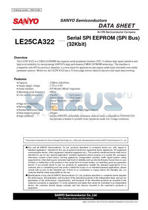 LE25CA322 datasheet - Serial SPI EEPROM (SPI Bus) (32Kbit)