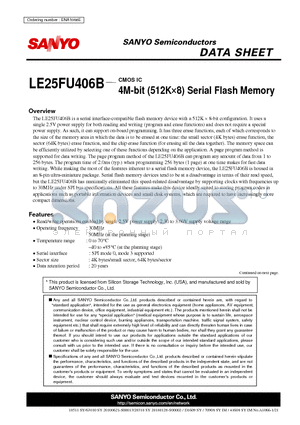 LE25FU406B_10 datasheet - 4M-bit (512K8) Serial Flash Memory