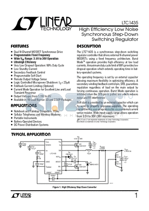LTC1435 datasheet - High Efficiency Low Noise Synchronous Step-Down Switching Regulator
