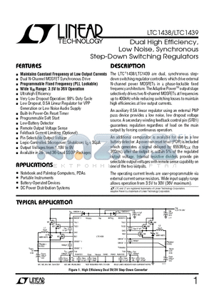 LTC1439IGW datasheet - Dual High Efficiency, Low Noise, Synchronous Step-Down Switching Regulators