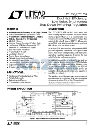 LTC1439 datasheet - Dual High Efficiency, Low Noise, Synchronous Step-Down Switching Regulators