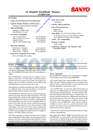 LE28BW168T datasheet - 16 Megabit FlashBank Memory