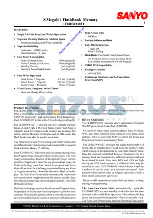 LE28DW8102T datasheet - 8 Megabit FlashBank Memory LE28DW8102T