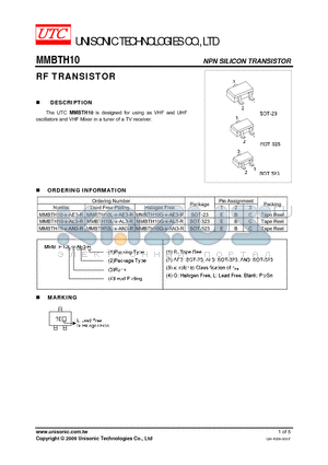 MMBTH10L-X-AE3-R datasheet - RF TRANSISTOR
