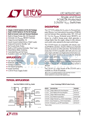 LTC1470_1 datasheet - Single and Dual PCMCIA Protected 3.3V/5V VCC Switches