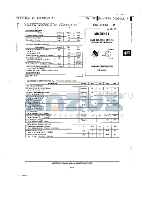 MMBTH81 datasheet - UHF/VHF TRANSISTOR PMP SILICON