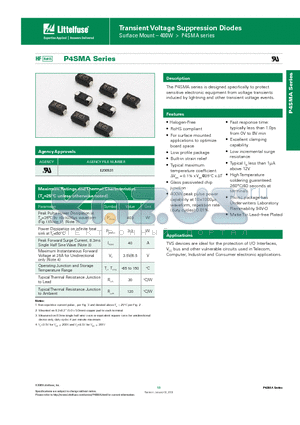P4SMA100A datasheet - Transient Voltage Suppression Diodes