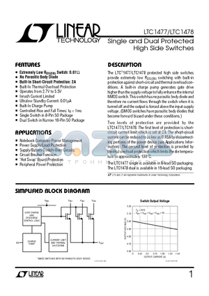 LTC1477 datasheet - Single and Dual Protected High Side Switches