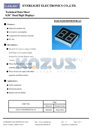 ELD-512SURWB-S530-A3 datasheet - 0.56