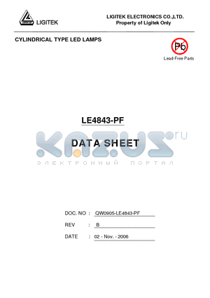 LE4843-PF datasheet - CYLINDRICAL TYPE LED LAMPS