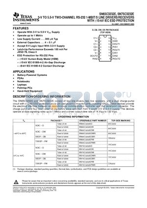 MAX3227C datasheet - 3-V TO 5.5-V TWO-CHANNEL RS-232 1-MBIT/S LINE DRIVERS/RECEIVERS WITH a15-kV IEC ESD PROTECTION