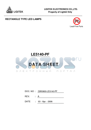 LE5140-PF datasheet - RECTANGLE TYPE LED LAMPS