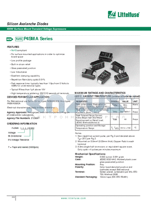 P4SMA10CA datasheet - Silicon Avalanche Diodes - 400W Surface Mount Transient Voltage Supressors