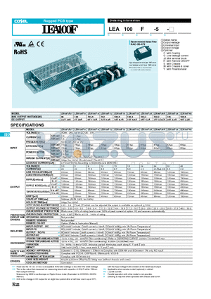 LEA100F-24 datasheet - Rugged PCB type