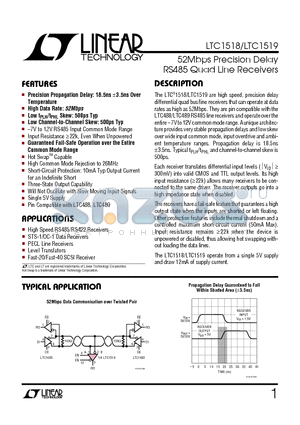 LTC1518CS datasheet - 52Mbps Precision Delay RS485 Quad Line Receivers