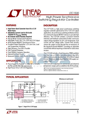 LTC1530CS8 datasheet - High Power Synchronous Switching Regulator Controller