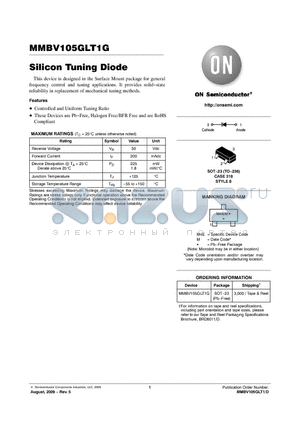 MMBV105GLT1G datasheet - Silicon Tuning Diode