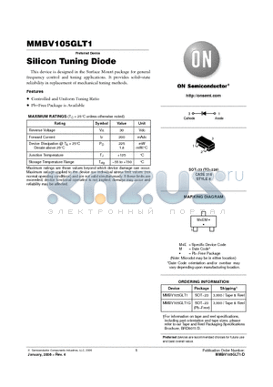 MMBV105GLT1_06 datasheet - Silicon Tuning Diode