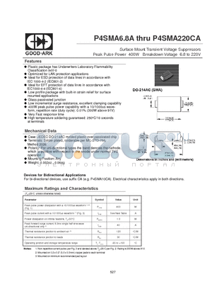 P4SMA12A datasheet - SURFACE MOUNT TRANSIENT VOLTAGE SUPPRESSORS