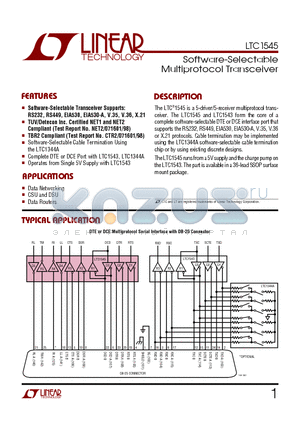 LTC1545CG datasheet - Software-Selectable Multiprotocol Transceiver