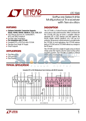 LTC1546C datasheet - Software-Selectable Multiprotocol Transceiver with Termination