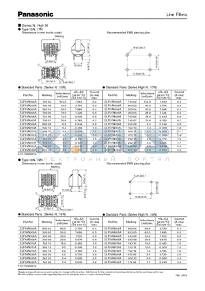 ELF-18N020A datasheet - Line Filters