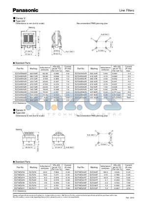 ELF18D219 datasheet - Line Filters