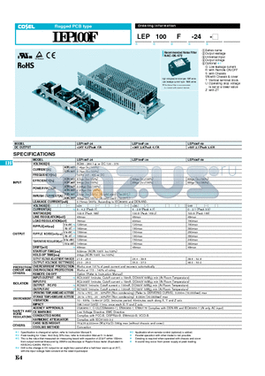 LEP100F-24 datasheet - Rugged PCB type
