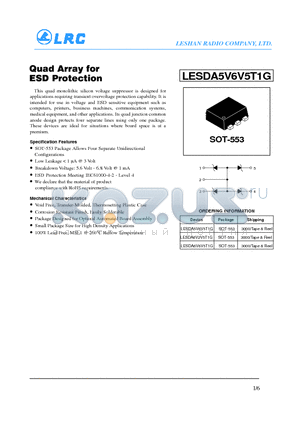 LESDA5V6V5T1G datasheet - Quad Array for ESD Protection