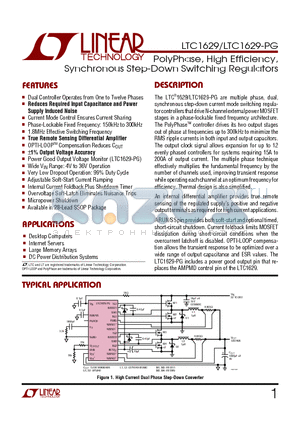 LTC1629I datasheet - PolyPhase, High Efficiency, Synchronous Step-Down Switching Regulators