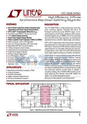 LTC1628IG-SYNC datasheet - High Efficiency, 2-Phase Synchronous Step-Down Switching Regulator