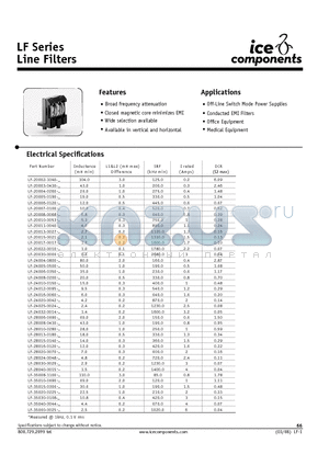 LF-20002-1040 datasheet - Line Filters