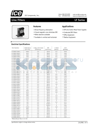 LF-20006-0120 datasheet - Line Filters