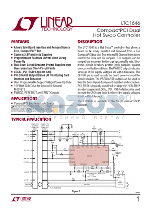 LTC1646IGN datasheet - CompactPCI Dual Hot Swap Controller