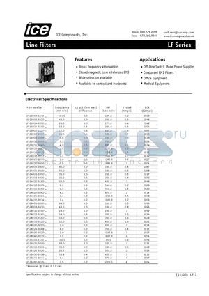 LF-24008-0200 datasheet - Line Filters