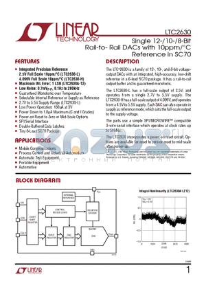 LTC1669 datasheet - Single 12-/10-/8-Bit Rail-to- Rail DACs