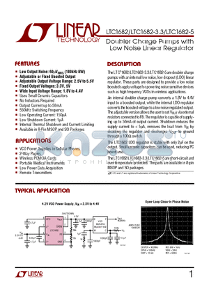 LTC1682-3.3 datasheet - Doubler Charge Pumps with Low Noise Linear Regulator