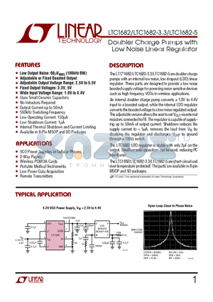 LTC1682IMS8 datasheet - Doubler Charge Pumps with Low Noise Linear Regulator