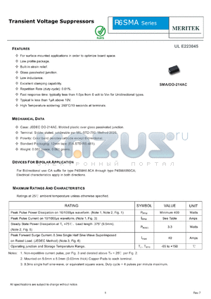 P4SMA30CA datasheet - Transient Voltage Suppressors