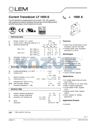 LF1005-S_06 datasheet - Current Transducer