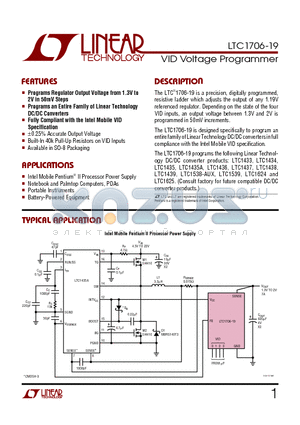 LTC1706CS8-19 datasheet - VID Voltage Programmer