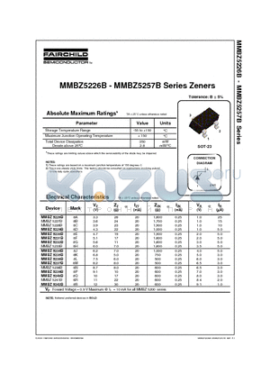 MMBZ5229B datasheet - Zeners